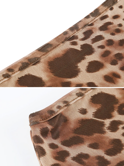 Zena Leopard Mesh Midi Skirt
