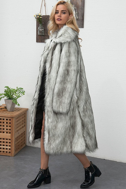 Faux Fur Longline Coat