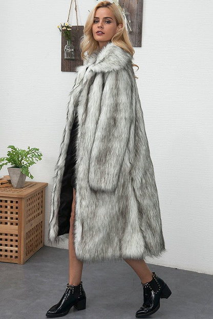 Faux Fur Longline Coat