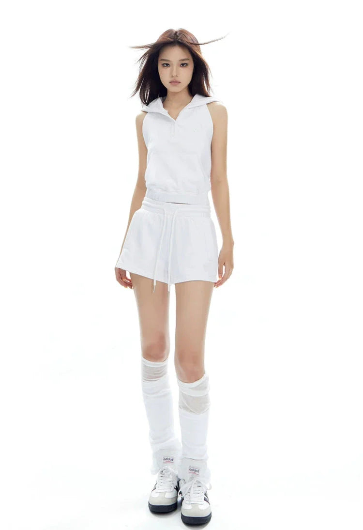 Sleeveless Hoodie and Shorts Set