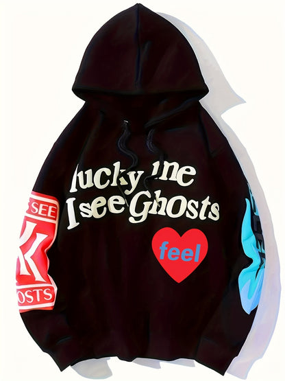 Lucky Me I See Ghosts Letter Graphic Sports Sweatshirt Ey4287