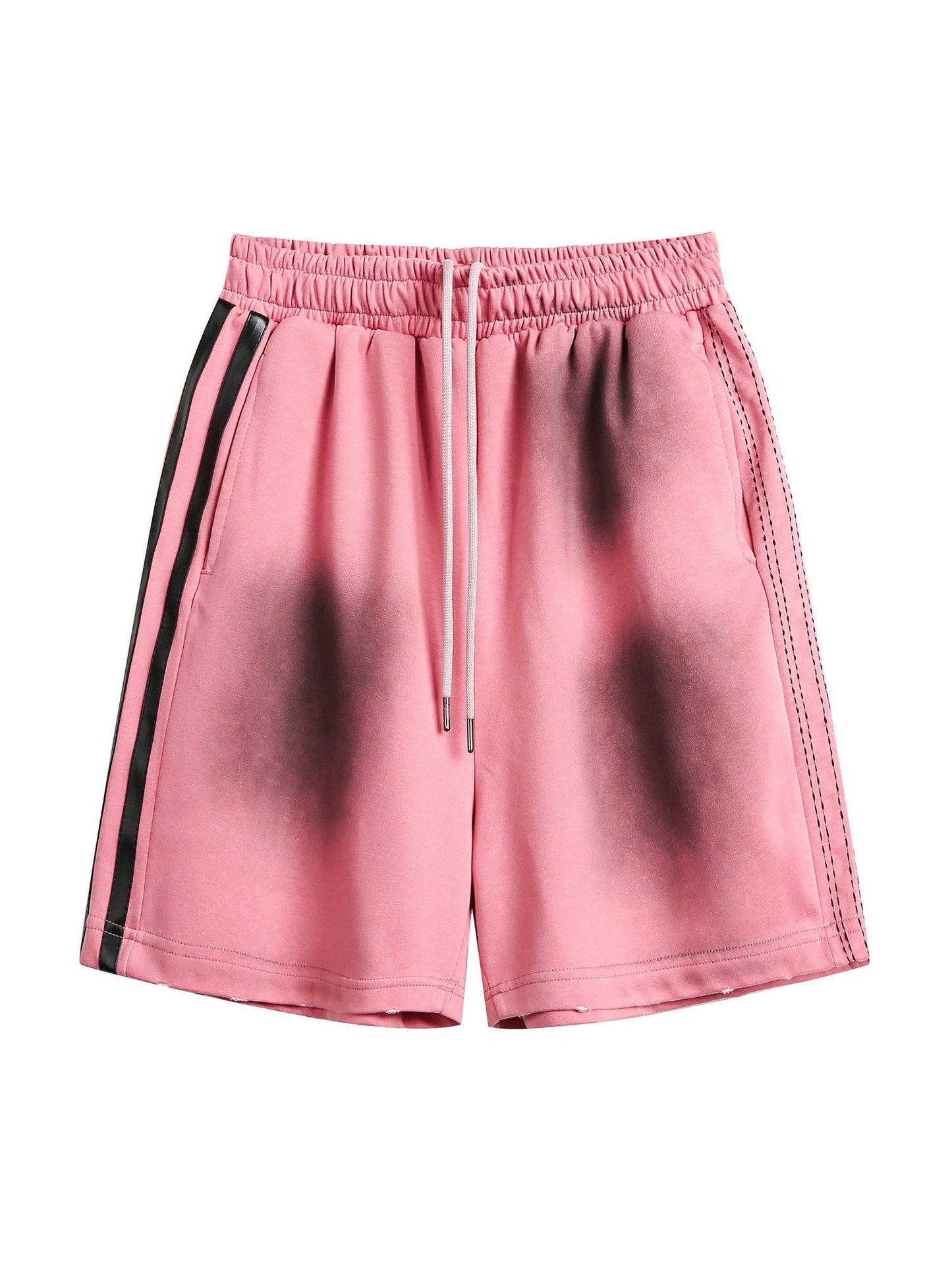 Distressed Paint-splatter Denim Shorts