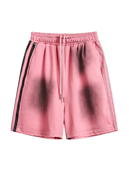 Distressed Paint-splatter Denim Shorts
