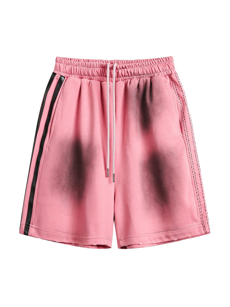 Distressed Paint-splatter Denim Shorts