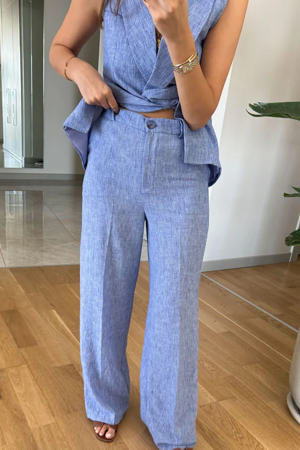 Lapel Vest \u0026 Pants Two-piece Set