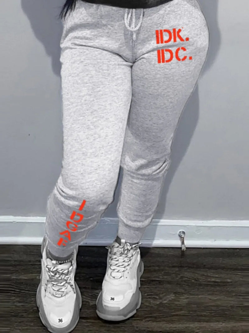 Mid Waist Letter Print Drawstring Sweatpants Man Pants Autumn Winter ’s Clothing Drawstring Trousers Joggi – ’s Sweatpants