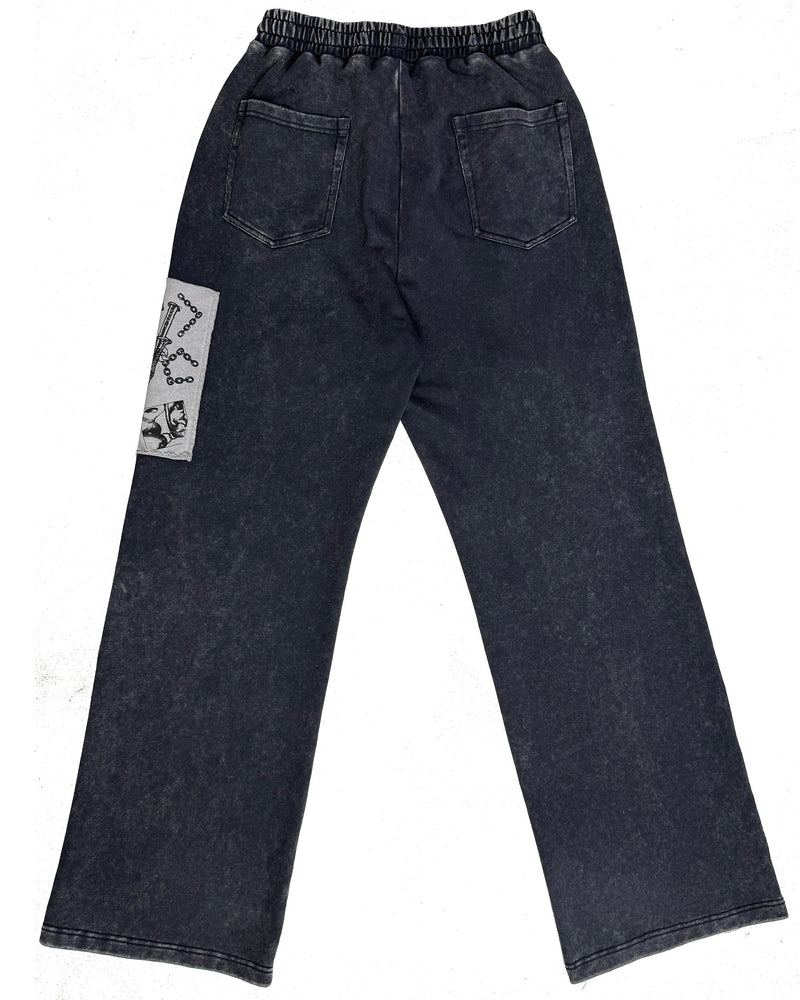 Pin Badges Velvet Wide-leg Pants