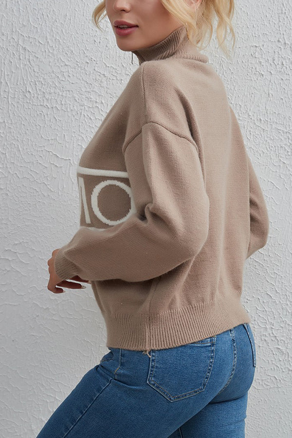 Design Letter Knit Sweater