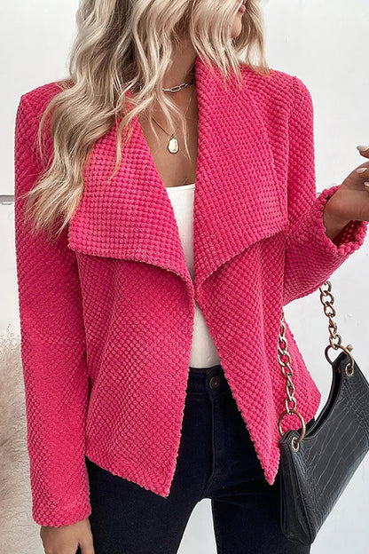 Color Large Lapel Short Long-sleeved Coat