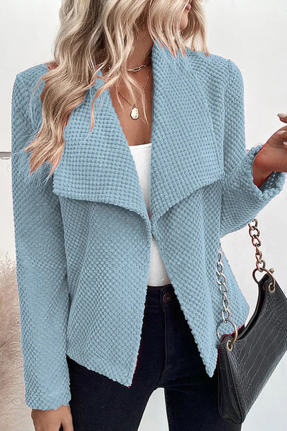 Color Large Lapel Short Long-sleeved Coat