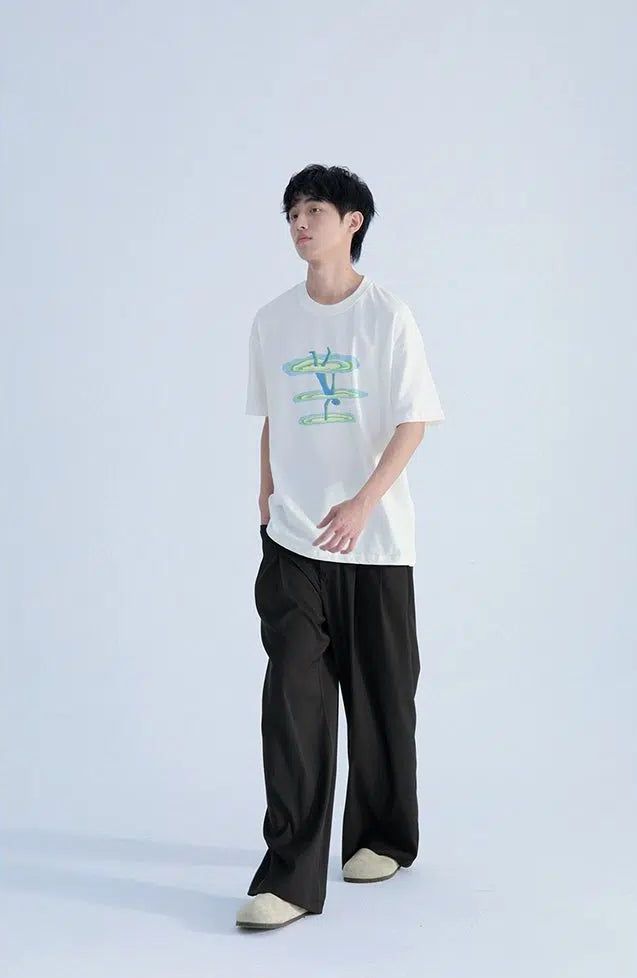 T-shirt With Tumbling Man Silhouette