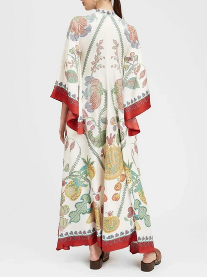 Hand-placed Ebony Print Maxi Dress