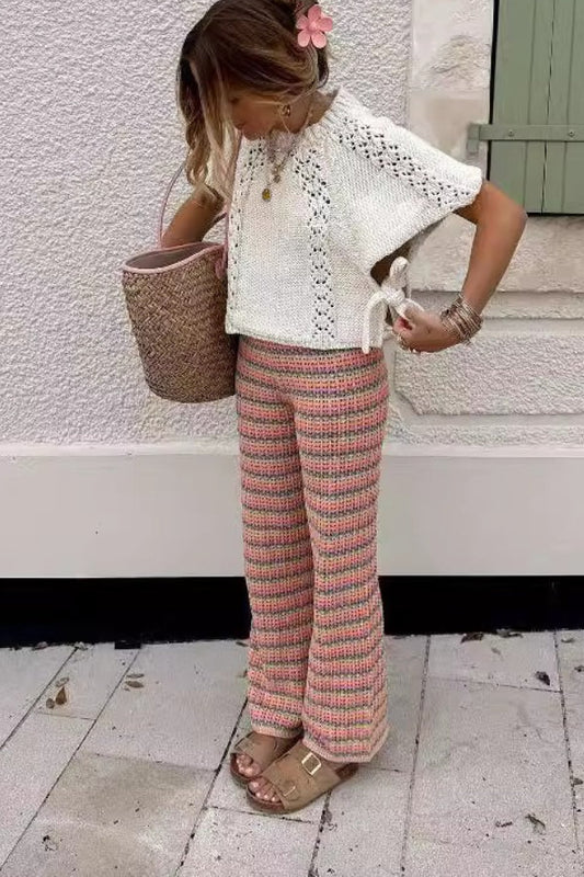 Zumi Chunky Knitted Openwork Design Crop Sweater