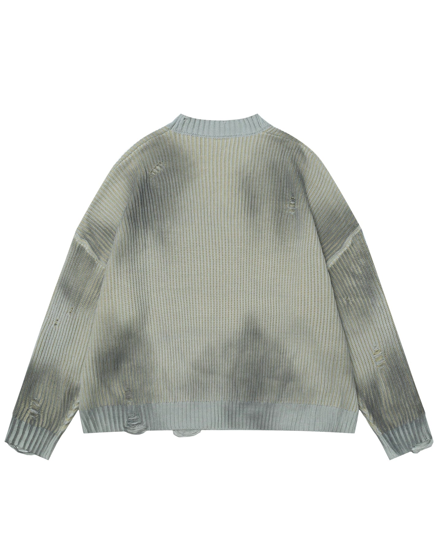Distressed Ribbed Logo Sweater