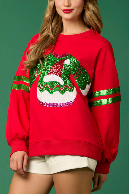 Christmas Sequined Crewneck Sweatshirt