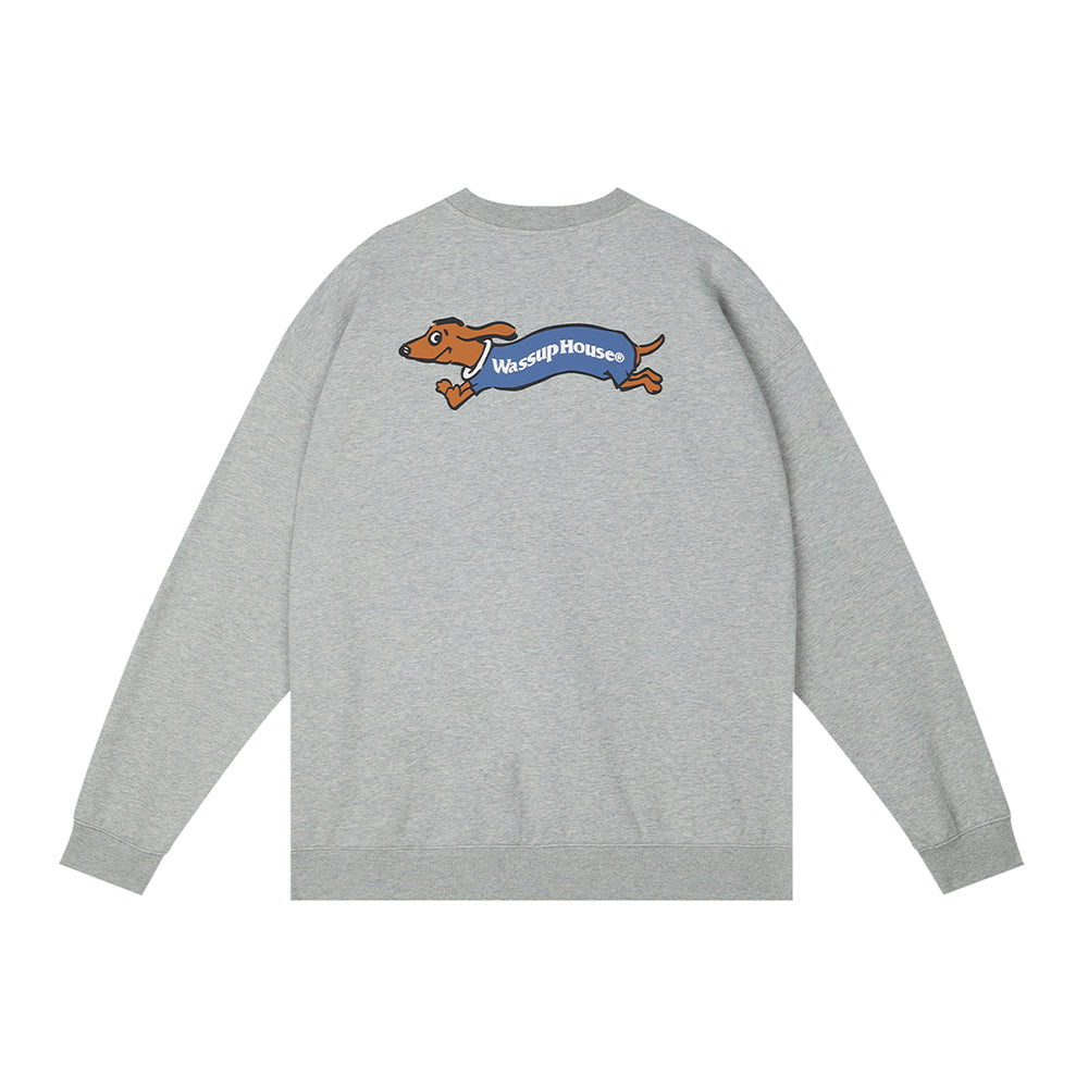 Playful Dachshund Running Printed Sweatshirt