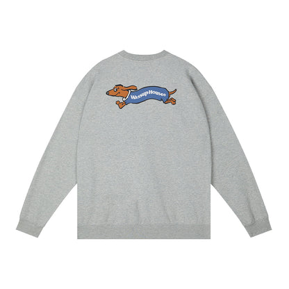 Playful Dachshund Running Printed Sweatshirt