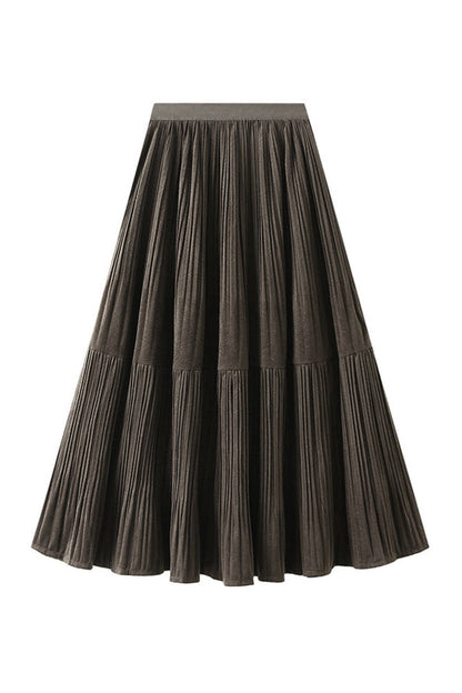 Velvet Pleated Skirt