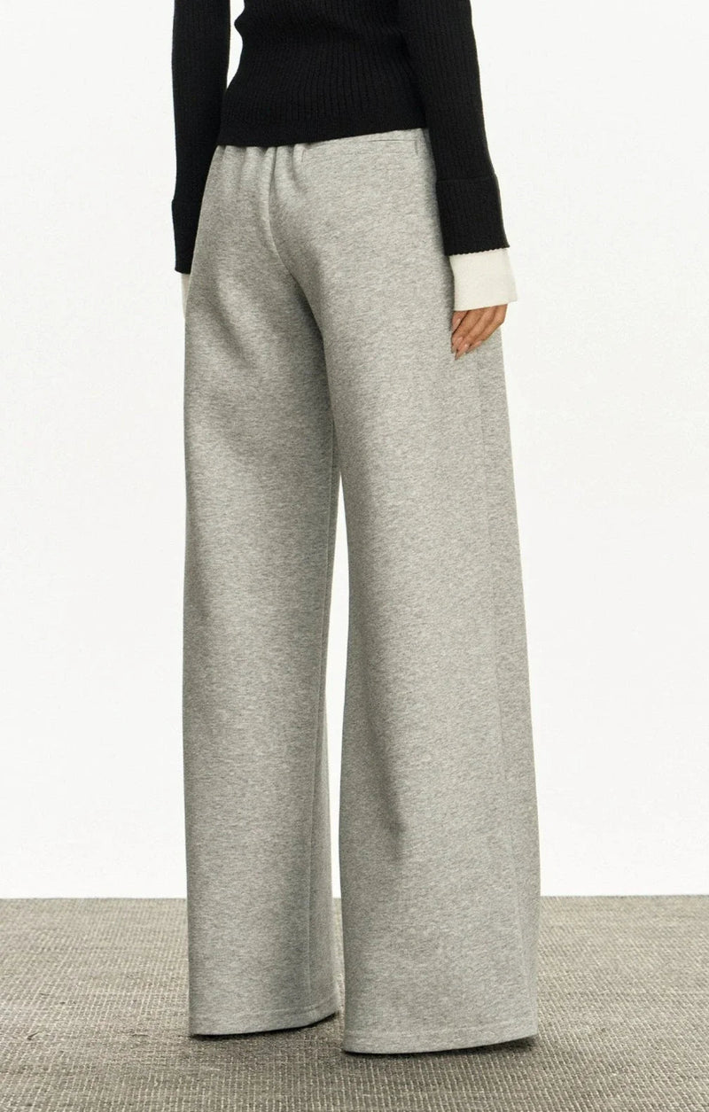 Wide Leg Semi-flare Sweat Pants