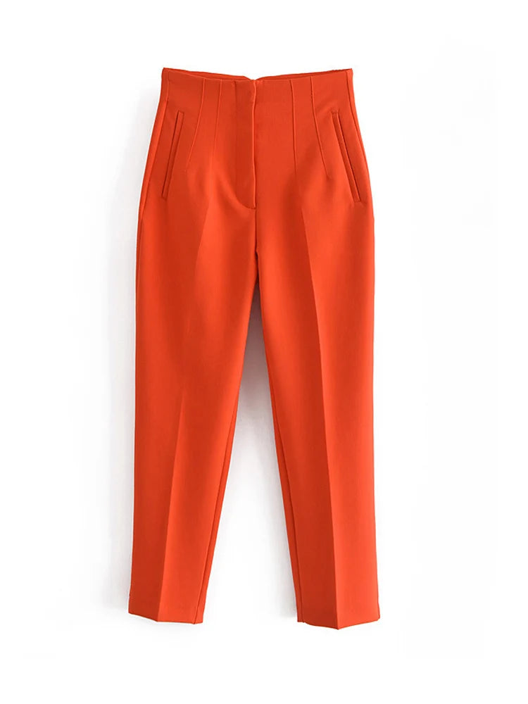 Classic ’s Pencil Pants Spring Basic High Waist Straight Pant Female Slim Ankle Length Trouser Pantalones