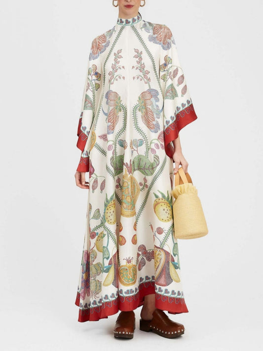 Hand-placed Ebony Print Maxi Dress