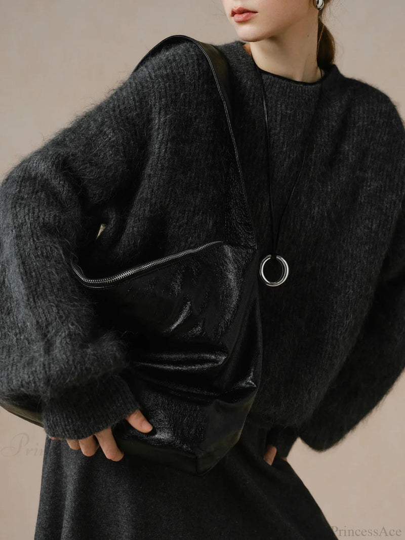 55.8% Alpaca Wool Round Neck Sweater