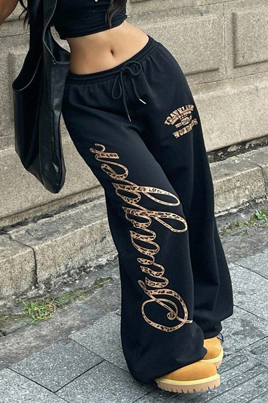 Hip Hop Graphic Print Baggy Pants