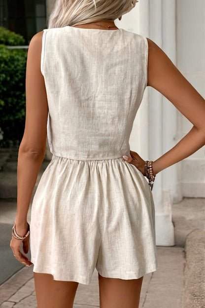 Elenwen – Sleeveless Vest and Shorts Set