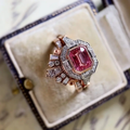 Garnet Crystal Zirconia Ring