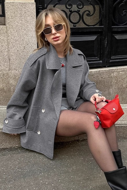 Wool Blend Blazer Coat