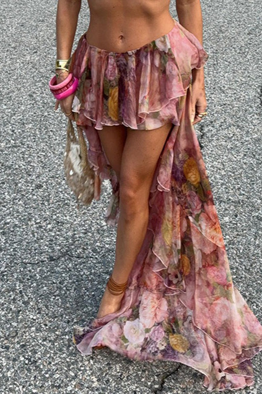 Romantic High Waist Maxi Skirt