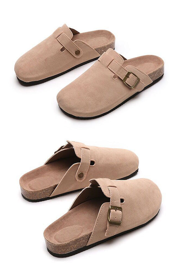 Flat Half Slippers Outer Wear Round Toe Half Slippers