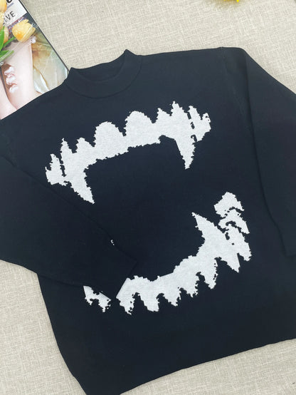 Temperament Commuter Style Pullover Sweater for ’s Autumn and Winter New Loose All-match Crew-neck Knitwear