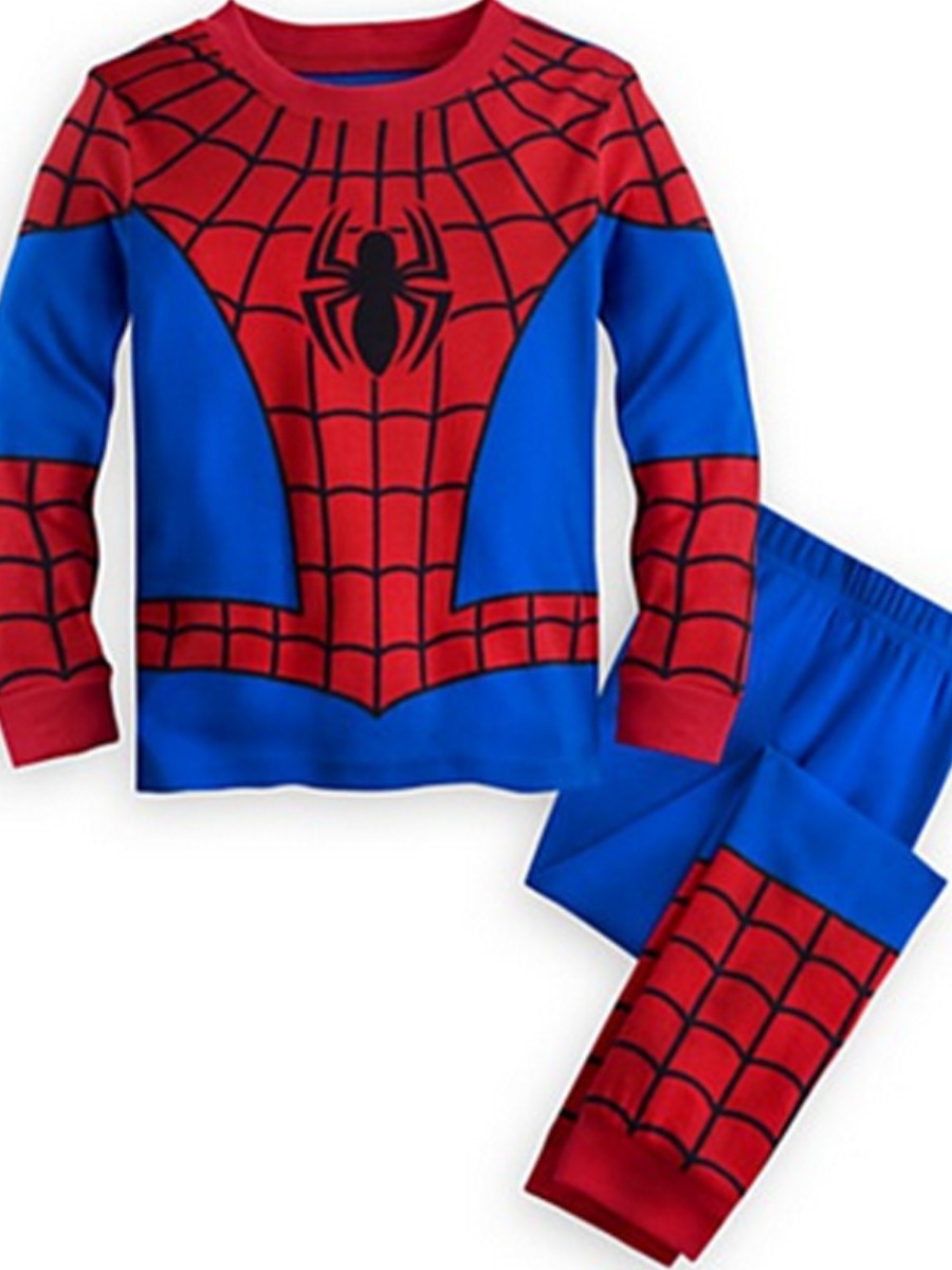 Cotton Boy Spider Web Print Patchwork Pants Set Ar5052