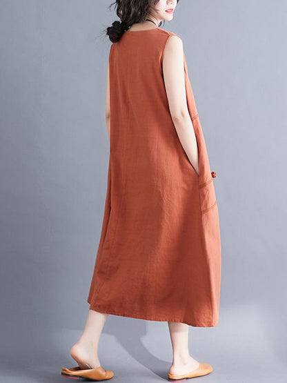 Sleeveless A-line Long Dress