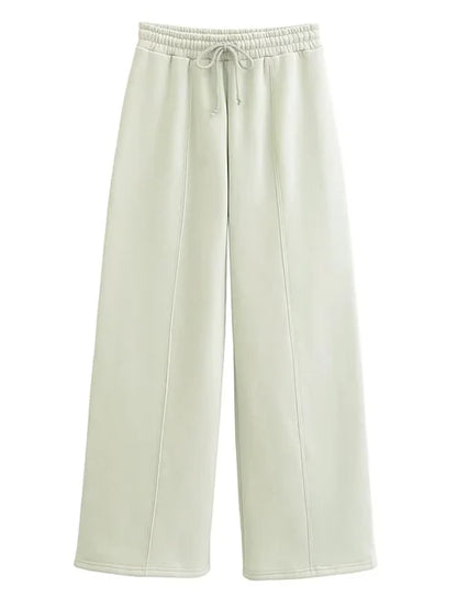 Autumn 2 Piece-set Tracksuit Trousers Outfits Female Slim High Waist Drawstring Clothes Loose ’s Pants Sets