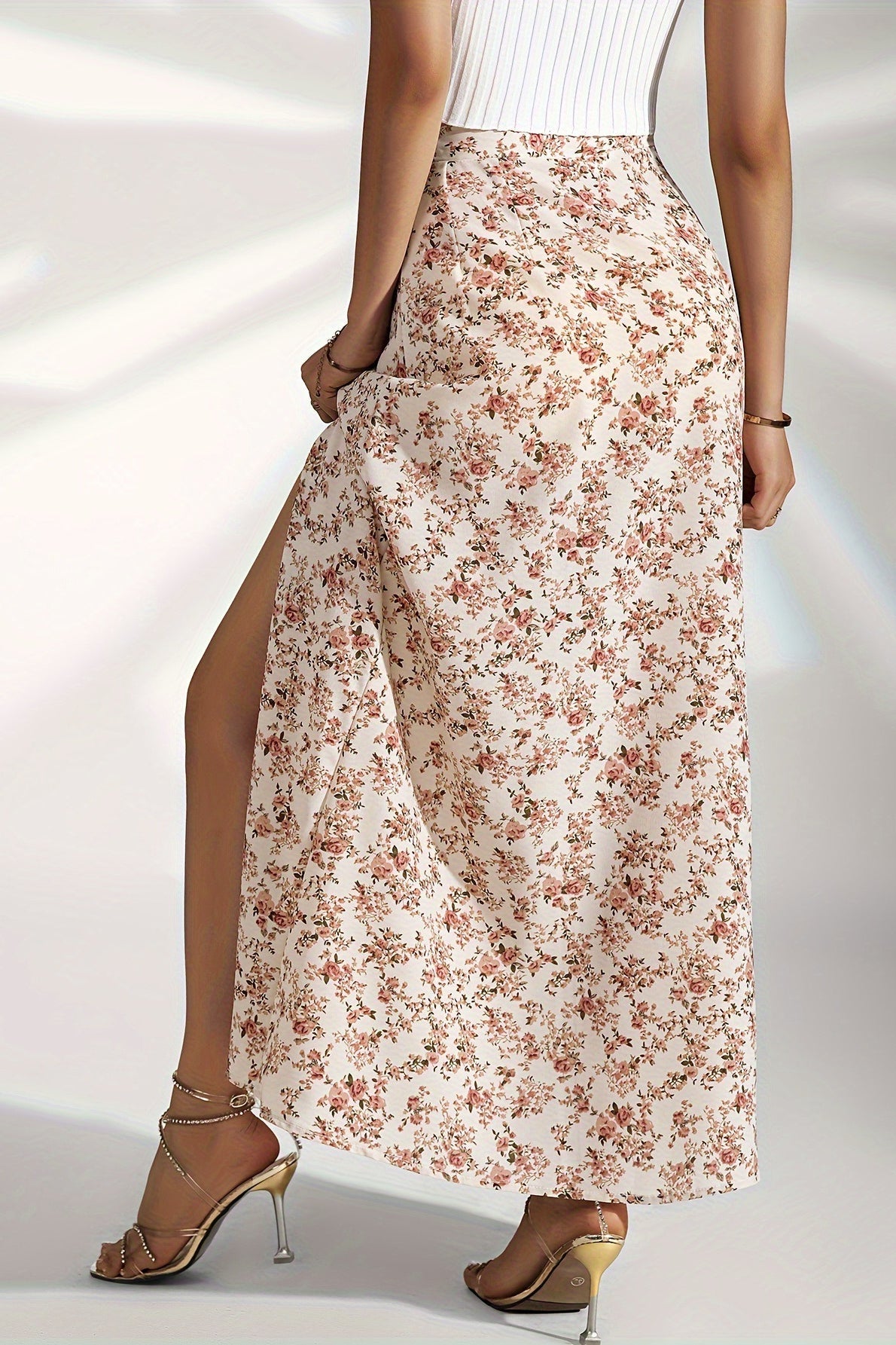 High Waist Split Slim Maxi Skirt