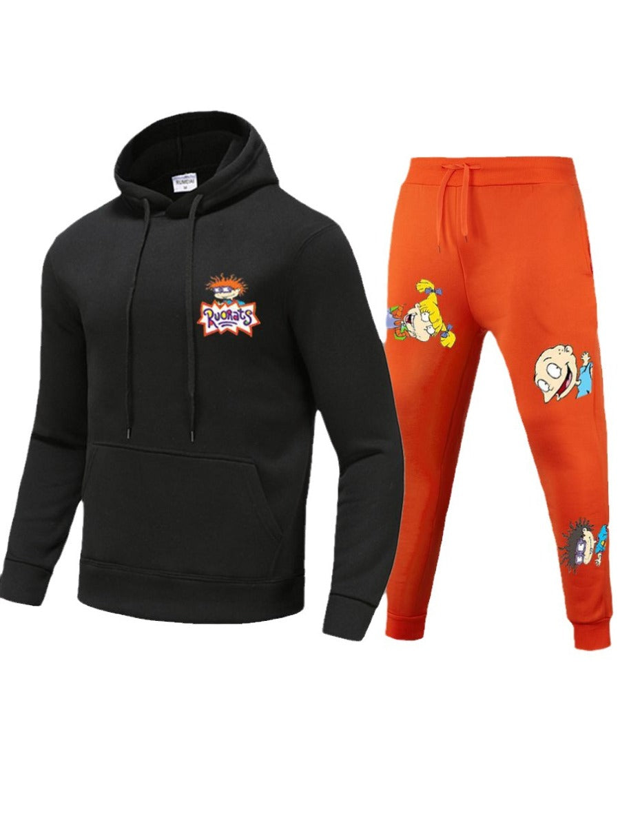 Cartoon Letter Print Drawstring Sweatpants At9018