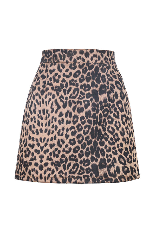 High-waist Zipper Autumn and Winter A-line Color Skirt