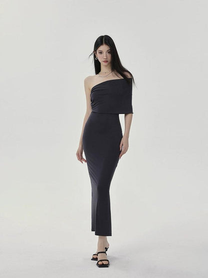 One-shoulder Bodycon Midi Dress
