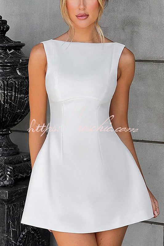 Cosmopolitan High Neck Scoop Back Bubble-shaped Mini Dress