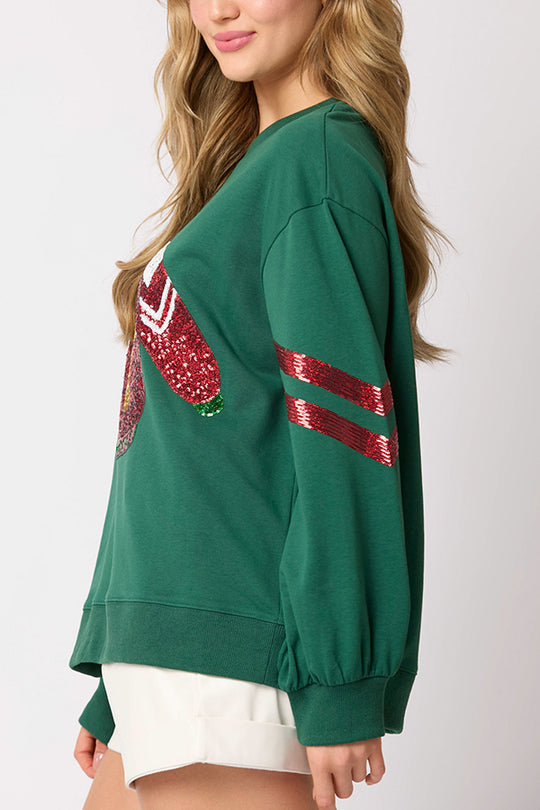 Christmas Sequined Crewneck Sweatshirt