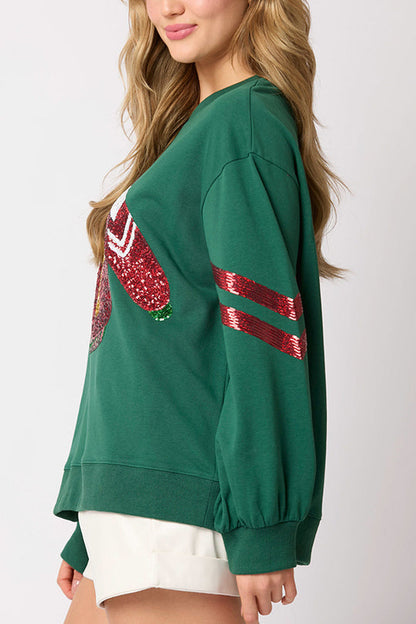 Christmas Sequined Crewneck Sweatshirt