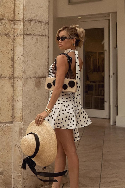 Backless A-line High-waist Strappy Mini Dress