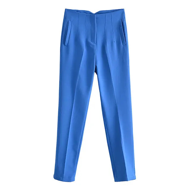 Classic ’s Pencil Pants Spring Basic High Waist Straight Pant Female Slim Ankle Length Trouser Pantalones