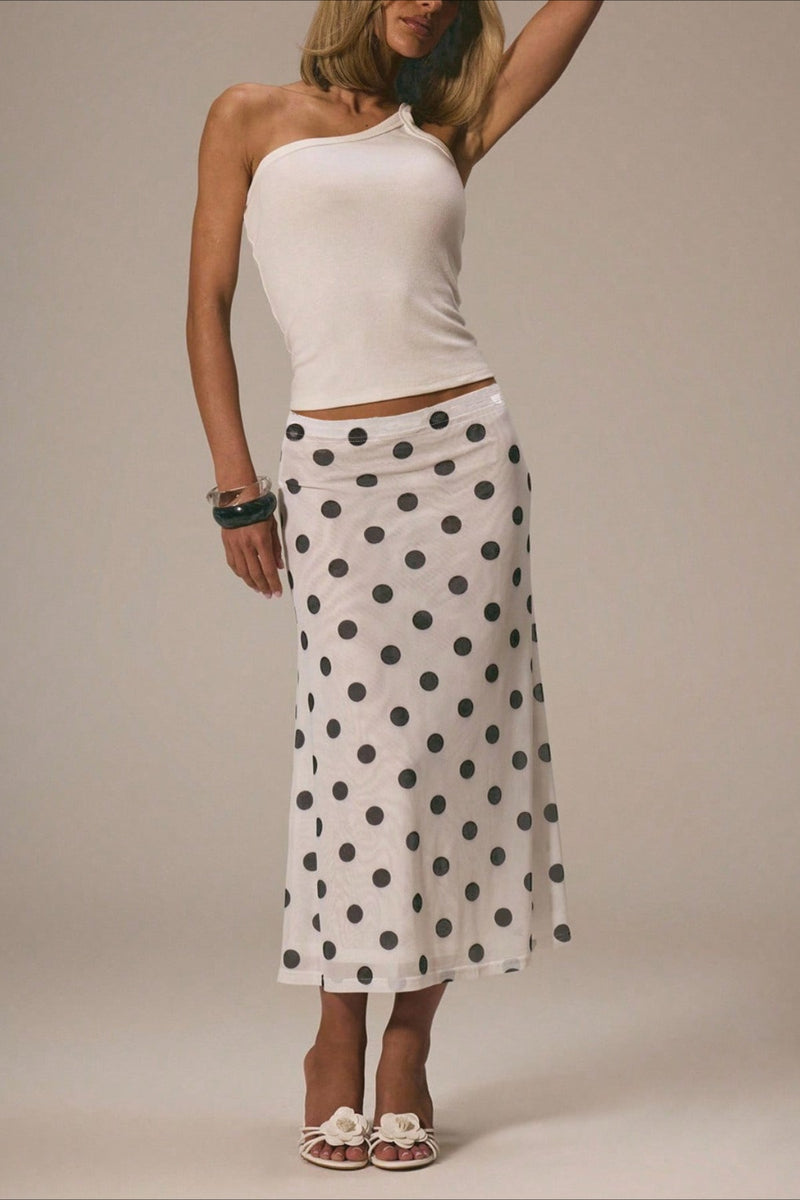 Polka Dot A-line Skirt