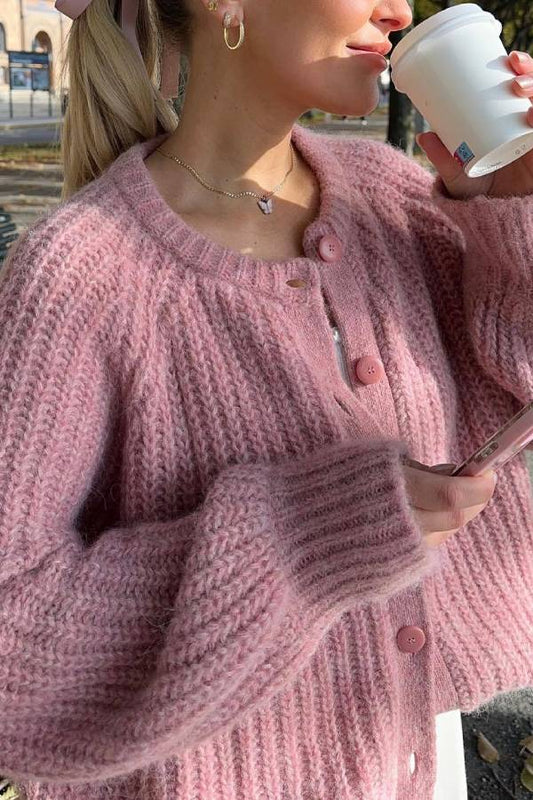 Loose Color Long Sleeve Cardigan Sweater