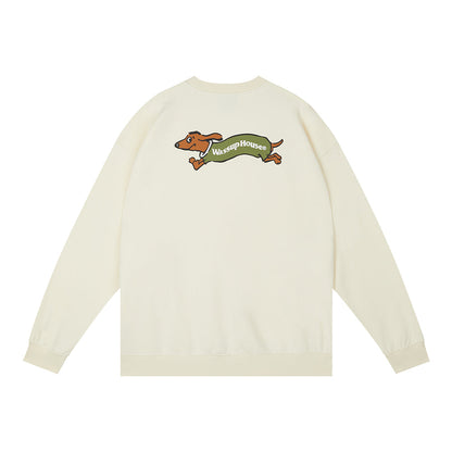 Playful Dachshund Running Printed Sweatshirt