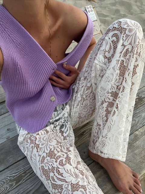 Knit Ribbed Vest Cardigan for Slim V-neck Sleeveless High Waist Outwear Female Loose Knit Vest Sweater