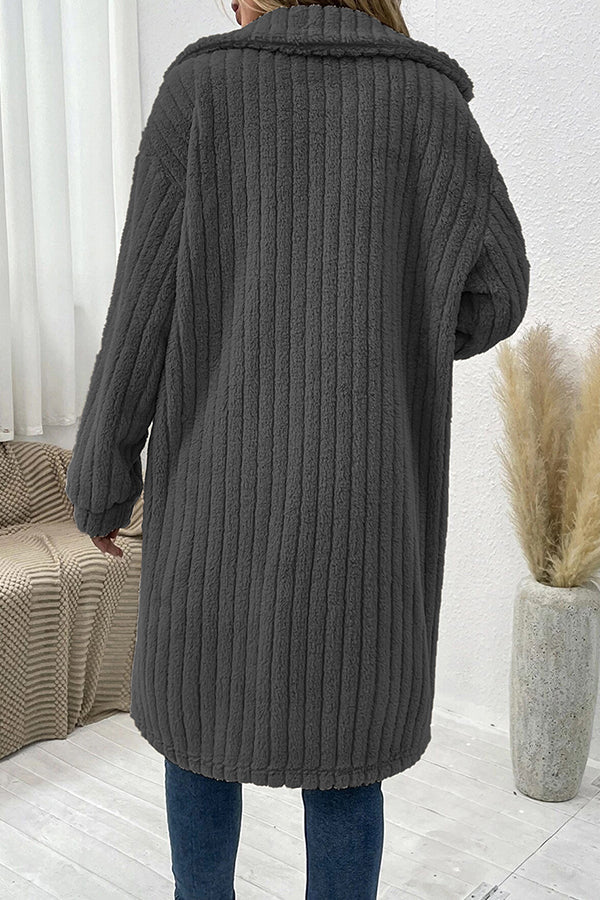 Fur Lapel Plush Top Coat